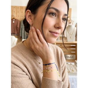 ​Michelle Collection Jewelry Set Earrings & Cord Bracelets pink blue yellow NEW